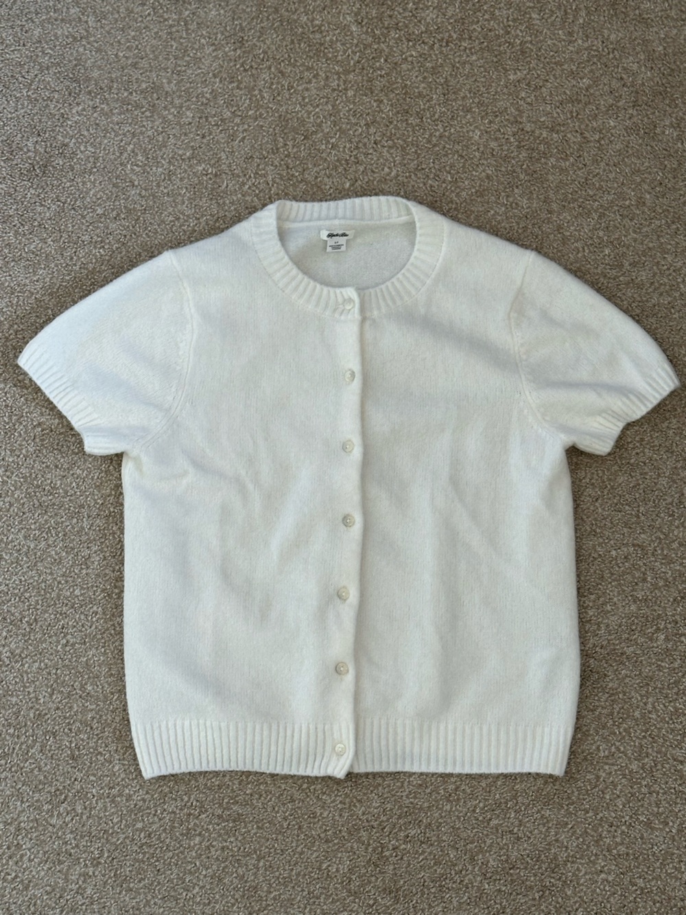 Kimchi Blue White Short-Sleeve Button Cardigan